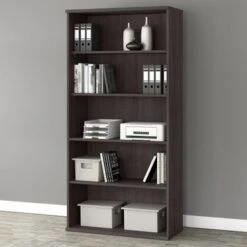Studio A Tall 5 Shelf Bookcase By Bush Business Furniture - Storm Gray