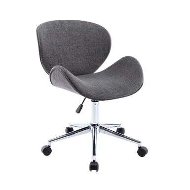 Porthos Home Rudi Office Chair, PU Or Fabric Or Velvet Upholstery, Chrome Legs - Grey Fabric 1 Porthos Home Rudi Office Chair, PU Or Fabric Or Velvet Upholstery, Chrome Legs - Grey Fabric