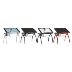Studio Designs Futura Clear Glass Top Drafting Table With Storage - Painted - Clear -Office Storage Sales 4dfc6779 6a42 4f86 bc20 0a8a43d1874a