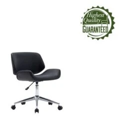 Porthos Home Orli Office Chair, PU Or Fabric Upholstery, Contoured Back/Seat - Black - PU -Office Storage Sales 502b42a7 c089 47dc a3b7 6e4eb4d84ed1