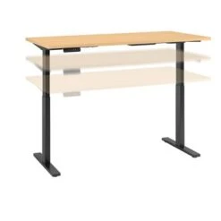 Move 60 Series 60W X 30D Height Adjustable Standing Desk - Hansen Cherry/Black Powder Coat -Office Storage Sales 50e6877c 327b 42ca b9df 1d19495034a7