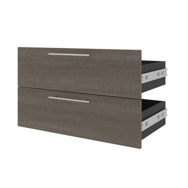 Orion 2 Drawer Set For 30W Tall Storage Shelf By Bestar - White/Walnut Grey 12 Orion 2 Drawer Set For 30W Tall Storage Shelf By Bestar - White/Walnut Grey - Image 12