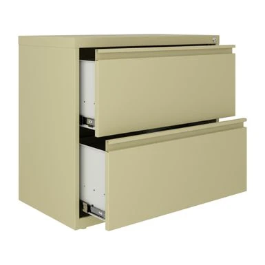 Hirsh 30 Inch Wide 2 Drawer Lateral 101 File Cabinet, Putty - Beige 4 Hirsh 30 Inch Wide 2 Drawer Lateral 101 File Cabinet, Putty - Beige - Image 4