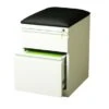 Hirsh 20" D Mobile Pedestal Box File Cabinet With Seat Cushion,White - White
