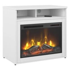 400 Series 32W Electric Fireplace By Bush Business Furniture - White -Office Storage Sales 52d57322 e314 477d 9fab c4802a610010