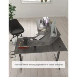 Jamesdar Core Powered L-shaped Computer Gaming Desk With Monitor Stand - Grey/Black 32 Jamesdar Core Powered L-shaped Computer Gaming Desk With Monitor Stand - Grey/Black -Office Storage Sales 5357ec17 3790 4dcb b7d1 68379c3d7a9a