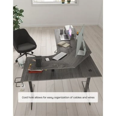 Jamesdar Core Powered L-shaped Computer Gaming Desk With Monitor Stand - Grey/Black 13 Jamesdar Core Powered L-shaped Computer Gaming Desk With Monitor Stand - Grey/Black - Image 13