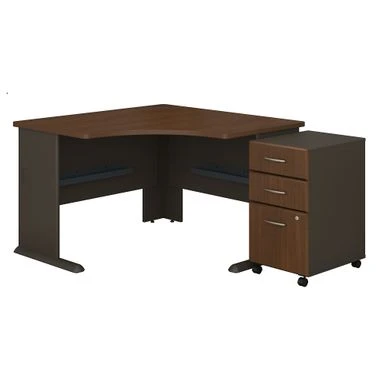 Bush Business Series A 48W Corner Desk With Mobile File Cabinet In Oak - Slate/White Spectrum 4 Bush Business Series A 48W Corner Desk With Mobile File Cabinet In Oak - Slate/White Spectrum - Image 4