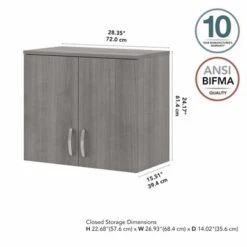 Universal Wall Cabinet With Doors By Bush Business Furniture - Platinum Gray -Office Storage Sales 5464b5bf 10f3 4dd7 9fdb f27fe8a8e913
