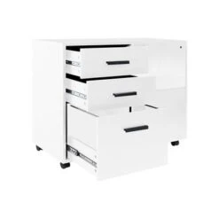 Parker Rolling Office Cabinet With Drawers, Lateral Desk Cabinet Organizers, Racks & Shelves, Office Drawer Unit - White -Office Storage Sales 5487a558 9efd 4744 b14d 0b720e3a9ba1