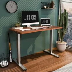 FlexiSpot Electric Home Office Height Adjustable Standing Desk Whole Piece Desktop Computer Desk 2-Button Controller - 40"x24" - White And Maple -Office Storage Sales 54b55719 a08f 49d6 b2ab e4a5ced5cc57