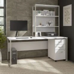 Hybrid 72W Computer Desk Set With Mount By Bush Business Furniture - Storm Gray -Office Storage Sales 55191b93 6489 4293 99e6 23c42e7097c7