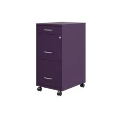 Space Solutions 18" Deep 3 Drawer Metal File Cabinet - Purple - Letter 36 Space Solutions 18" Deep 3 Drawer Metal File Cabinet - Purple - Letter -Office Storage Sales 5543255d 94b1 4c5b 871d 35f03d77e3e0