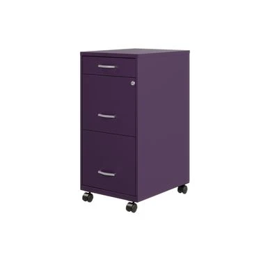 Space Solutions 18" Deep 3 Drawer Metal File Cabinet - Purple - Letter 17 Space Solutions 18" Deep 3 Drawer Metal File Cabinet - Purple - Letter - Image 17