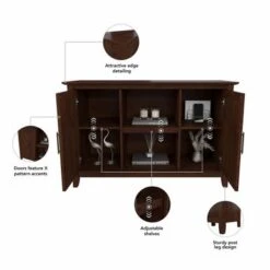 Key West Accent Cabinet With Doors By Bush Furniture - Bing Cherry -Office Storage Sales 557fd39a 3fe6 4c74 ab02 13024666e497
