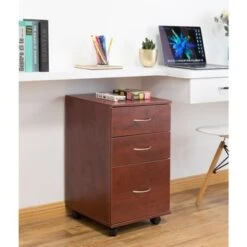 Porch & Den Cora 3-drawer Rolling File Cabinet - Cherry -Office Storage Sales 559b2081 adfa 4d15 8071 81fadca6450c