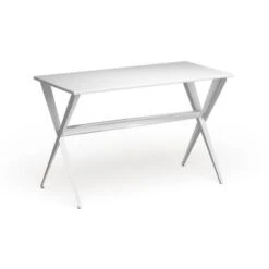 The Curated Nomad Tachevah Mid-century Modern White Desk - Painted - White -Office Storage Sales 55d9fe31 c80c 4550 bb54 3c910e76061e