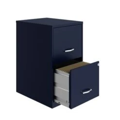 Space Solutions 18in. 2 Drawer Metal File Cabinet, Navy - Blue - Letter -Office Storage Sales 55fe6609 ef0f 4dbd 9bc5 13b651896da6