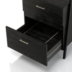 DH BASIC Contemporary Iron 2-Drawer Bookshelf With File Cabinet By Denhour - Reclaimed Black Oak -Office Storage Sales 564fb803 3239 4ff8 a1a4 126efa6e0456