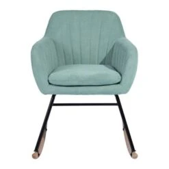 Green Fabric Ergonomically Upholstered Rocking Chair With Armrest - Green -Office Storage Sales 56a9ebdc f490 46d7 b33c f2cf064f0dd7