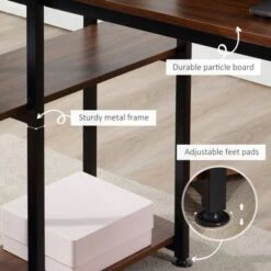 HOMCOM 5 Tier Versatile L-Shaped Computer Desk Writing Table With Display Shelves And Metal Frame, Space-Saving, For Study Room - Natural -Office Storage Sales 56b0bcf4 adae 4178 9d7f 15adaf6cae19