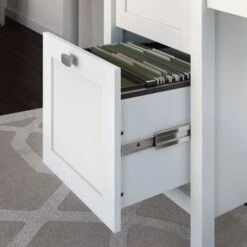 Computer Desk With Drawers In Pure White - White -Office Storage Sales 56d77e70 692e 439e a44e 0aa114feaa20
