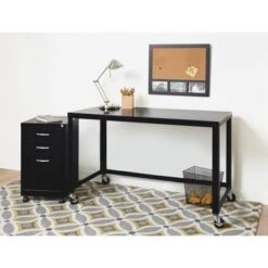 Lorell Personal Mobile Desk - Black -Office Storage Sales 574189a9 a033 4ec7 907a 6e34109f10f3
