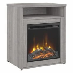 Studio C 24W Electric Fireplace With Shelf By Bush Business Furniture - Storm Gray -Office Storage Sales 577b0f87 4d79 441a be21 35906e0f9b2e