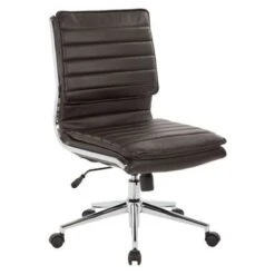 Armless Mid Back Professional Managers Faux Leather Chair With Chrome Base - Red -Office Storage Sales 57db2796 0d80 464b 9c86 df627d9b6ec7
