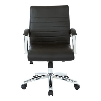 Executive Low Back Faux Leather Chair With Chrome Arms And Base - Single - Black 5 Executive Low Back Faux Leather Chair With Chrome Arms And Base - Single - Black - Image 5