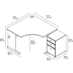 Bush Business Series A 48W Corner Desk With Mobile File Cabinet In Oak - Slate/White Spectrum 36 Bush Business Series A 48W Corner Desk With Mobile File Cabinet In Oak - Slate/White Spectrum -Office Storage Sales 581d0555 3f3e 41bf 9ea1 0bd30198fda2