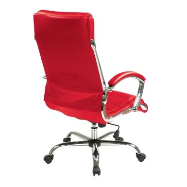 Executive Office Chair With Padded Arms In Faux Leather - Red 19 Executive Office Chair With Padded Arms In Faux Leather - Red - Image 19