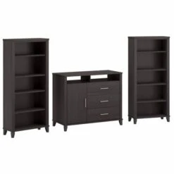 Somerset Office Storage Credenza With Bookcases By Bush Furniture - Platinum Gray -Office Storage Sales 5cf3bf9f 0920 417c a07d 4fbc98e59fcd