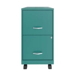 Space Solutions 18" 2 Drawer Mobile Smart Vertical File Cabinet, Teal - Silver - Letter -Office Storage Sales 5dd2bed7 0d97 4e5c 814b 92cf0e94441d