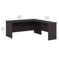 Ridgeley 65W L Shaped Desk By Bestar - Charcoal Maple -Office Storage Sales 5e59909d df9f 46b8 8e30 613d9714aad4