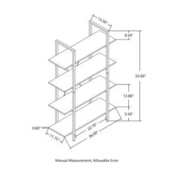 Glitzhome Casual 3-5 Tier Etagere Storage Bookcase Ladder Bookshelf - Walnut-4.6FT-H Shape -Office Storage Sales 5e747ec9 8478 4754 8ab0 45149c82ed11