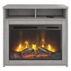 400 Series 32W Electric Fireplace By Bush Business Furniture - Storm Gray -Office Storage Sales 5f54d1cb ac11 45e3 84f5 d48c3433c473