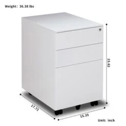 3 Drawer Mobile File Cabinet With Lock Steel File Cabinet - White -Office Storage Sales 5fc3b544 7b4d 4da9 886b 27cb7f6d60d3