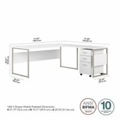 Hybrid 72W X 36D L Shaped Desk With Drawers By Bush Business Furniture - Storm Gray -Office Storage Sales 603152dd 46a1 4bb4 8715 818a207cf549