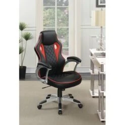 Upholstered Office Chair Black And Red