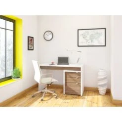 Nexera Liber-T 2 Piece Home Office Set, White And Walnut - White