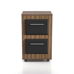 DH BASIC Urban Two-Drawer Mobile File Cabinet With Iron Bar Pulls By Denhour - Cement -Office Storage Sales 6234a5b2 d213 499f bc2b 15880c910722