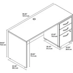 Series C 60W X 24D Office Desk With Drawers By Bush Business Furniture - Mocha Cherry -Office Storage Sales 63acd10b 8678 4590 914d e5b9690284bc