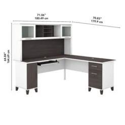 Somerset 71W L Shaped Desk With Hutch - Hansen Cherry -Office Storage Sales 640750a4 e0e0 465d 9260 5d24913d4bb0