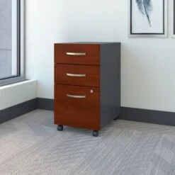 Series C 3 Drawer Mobile File Cabinet By Bush Business Furniture - Mocha Cherry -Office Storage Sales 641f63ce 17da 4dff ad38 fc31cdba758e