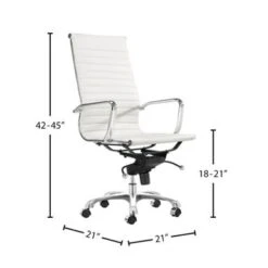 Leatherette Office Desk Chair - White Highback -Office Storage Sales 6425c68f 2808 4185 9838 e13064720849