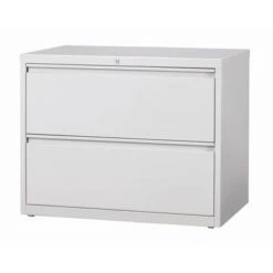 8000 Series 36" Wide 2-Drawer Lateral File Cabinet, Light Gray - Locking - Grey - Metal/Steel