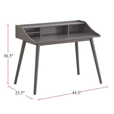 4 Compartment Writing Desk In Grey - Grey 3 4 Compartment Writing Desk In Grey - Grey - Image 3