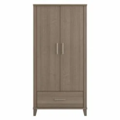 Somerset Tall Entryway Cabinet With Doors And Drawer By Bush Furniture - Fresh Walnut -Office Storage Sales 652fae7c 2988 47b0 800d ea99ba7df73d