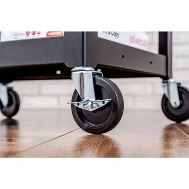 Luxor Adjustable Height Black Metal A/V Cart - Black 7 Luxor Adjustable Height Black Metal A/V Cart - Black - Image 7